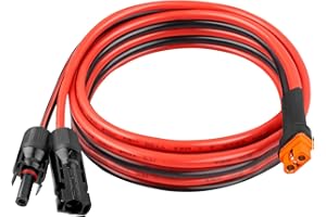 KIMBLUTH 10AWG 10FT Solar to XT60i Extension Cable 3 6 10 35 50 75 100FT Heavy Duty Adapter Cable Connector XT60i Wire for Portable Power Station, Solar Panel, RV, Battery, Renewable energy Applications