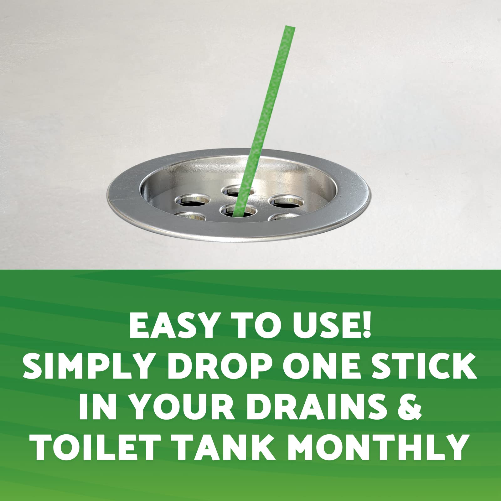Green Gobbler Drain Cleaner & Deodorizer FRESH SCENT Sticks for Toilet