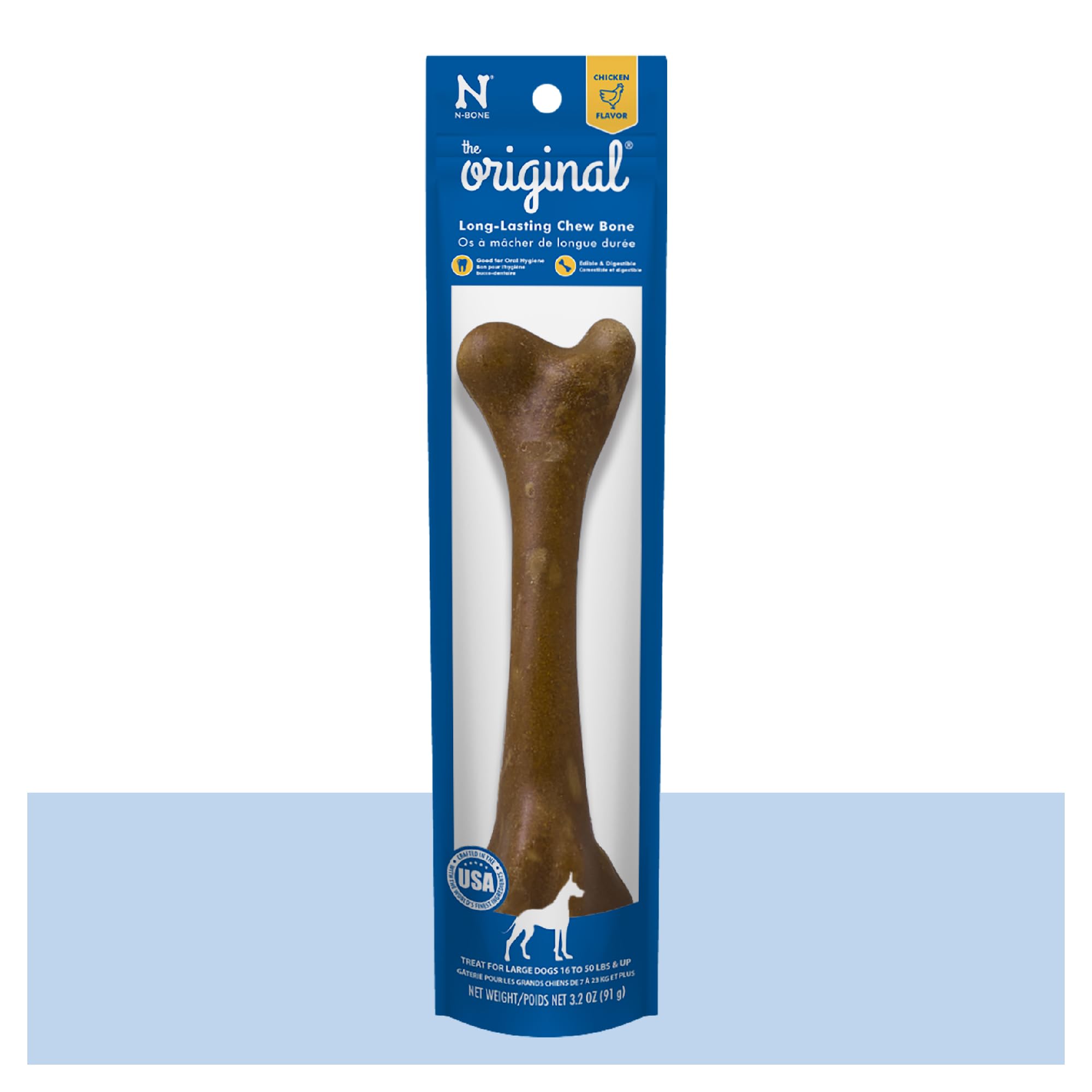 N-Bone 3.2-Ounce The Original Bagged Bone Treat For Dogs, Large, Chicken Flavor