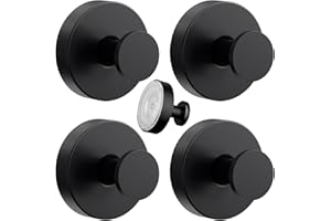 VEHHE Self-Adhesive Suction Cup Hooks, 4 Pack Waterproof Stainless Steel Shower Suction Hooks Weight Capacity 15lbs, Shower H