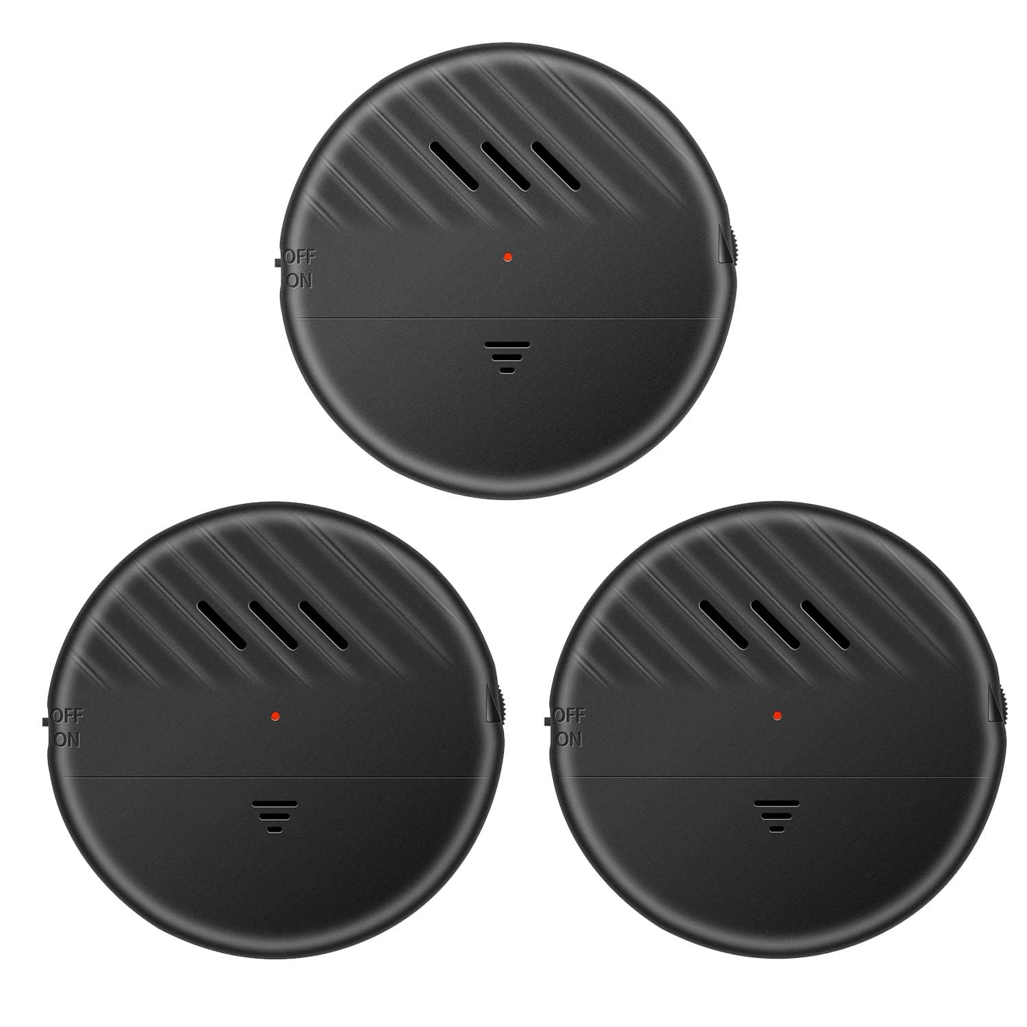 EverNary Window Vibration Alarm,3Pack 125dB Loud Ultra-Slim Anti-Theft Alarm for Door and Window Glass Break Sensor Alert with Adjustable Sensitivity (3, Black)