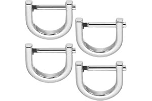 PATIKIL 9/16" D-Rings Screw in Shackle, 4 Pcs Horseshoe U Shape D Ring Zinc Alloy Semicircle Buckles Replacement for Purse Ke