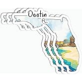 3Pcs Destin Florida Sticker - Florida Map - Travel Lover - Funny - Sticker for Water Bottle - Mug - Laptop - Notebook - Luggage