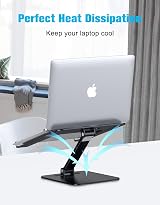 Babacom Laptop Stand Ergonomic Foldable Adjustable Height Ventilated Aluminum view 3