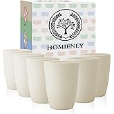 Homienly Wheat Straw Cups 12oz Unbreakable & Easy to Clean Cups Reusable Outdoor Drinking Cups for Travel,Camping,Picnic, Refrigerator and Dishwasher Safe Stackable Water Tumblers- White