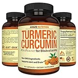 Turmeric Curcumin with BioPerine 1300MG with Black Pepper - Joint Support Nutritional Supplements - 100% Herbal Tumeric Root Capsules - Arazo Nutrition