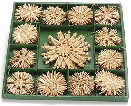 Weihnachtsschmuck Strohstern - Ø 6-11 cm, 50 Stück Sortiert