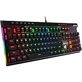 Redragon K580 Wired RGB Mechanical Gaming Keyboard, Macro Key &amp; Media Wheel | 5 On-Board Keybinding Buttons for MMO MOBA Games, Dedicated Media Controls, Tactile Brown Switch for Long-Time Typing Feel