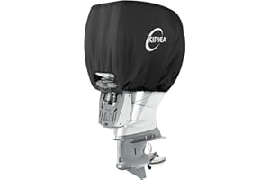 Kipiea Outboard Motor Cover 900D Heavy Duty Waterproof, Anti UV, No Tears & No Fading, Boat Motor Cover Fit for Motor 50-90 H