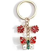 Butterfly Keychain for Women Bling Butterfly Keychains with Rhinestone Elegant Transformation Keyring Gift