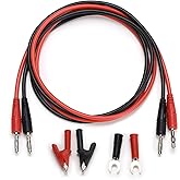 Sumnacon 4 in 1 Banana Plug Alligator Clip Pure Copper Fork Test Lead, 3.3 ft Multimeter Flexible Test Lead Wire Cable with Protective Jack Copper Clamps for Electrical Testing 1000V/15A