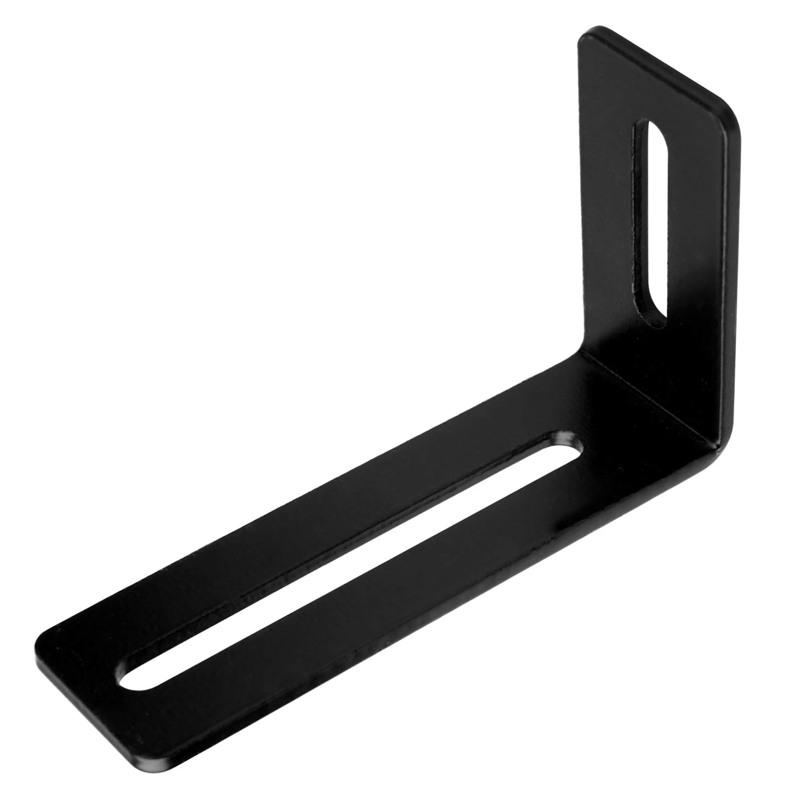 10 PCS 4 Inches Black Adjustable L-Shape Corner Brace with Slot, Metal Steel Joint Right Angle Brackets for PC case, Fixing Furniture, 4" L x 2-3/8"H x 1-1/8"W, Thickness 1/8", Max Load 30LB