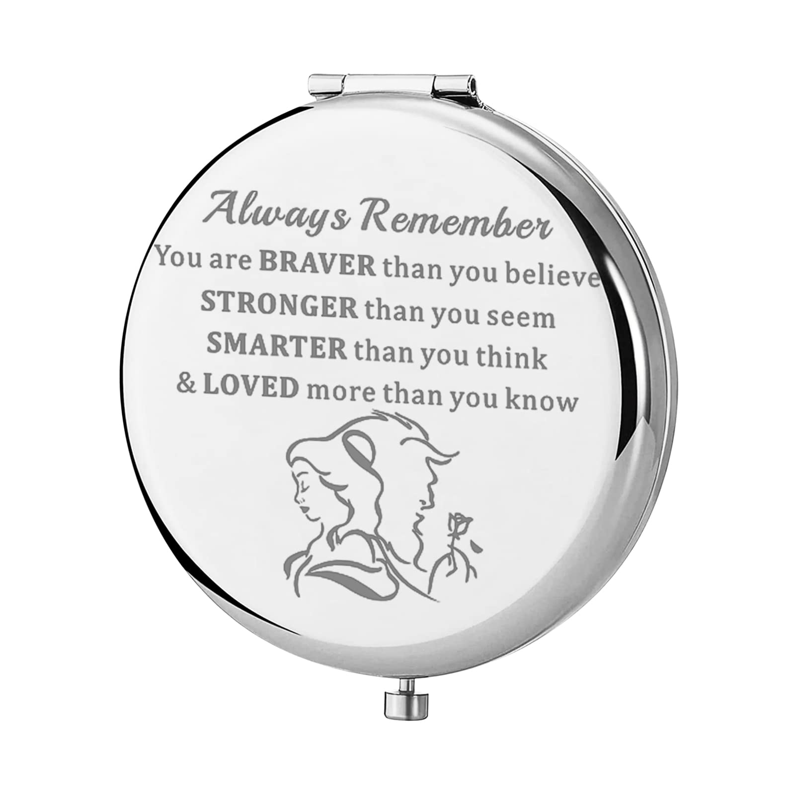 KEYCHIN Beauty Fairy Movie Pocket Mirror - Princess Fans Gifts Always Remember You are Braver Stronger Smarter Than You Think Compact Makeup Mirror for Women Girls Teenagers — image 1
