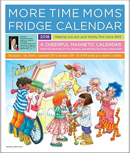 More Time Moms - 2018 Deluxe Fridge Calendar Family Organizer - September 2017 To December 2018