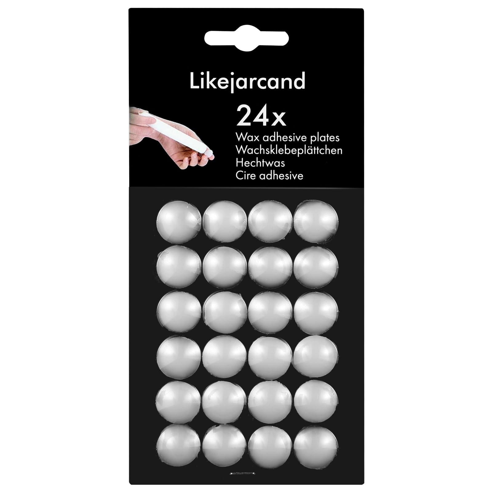 Photo 1 of Likejarcand 24 Pieces White Adhesive Small Candles, Accessories Candle Wax Dots- Adhesive,Wax Sticky Dots,Candl Accessories (24)
