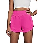 OEBLD Girls Athletic Shorts High Waisted 2 in 1 Kids Workout Running Volleyball Soccer Shorts with Liner