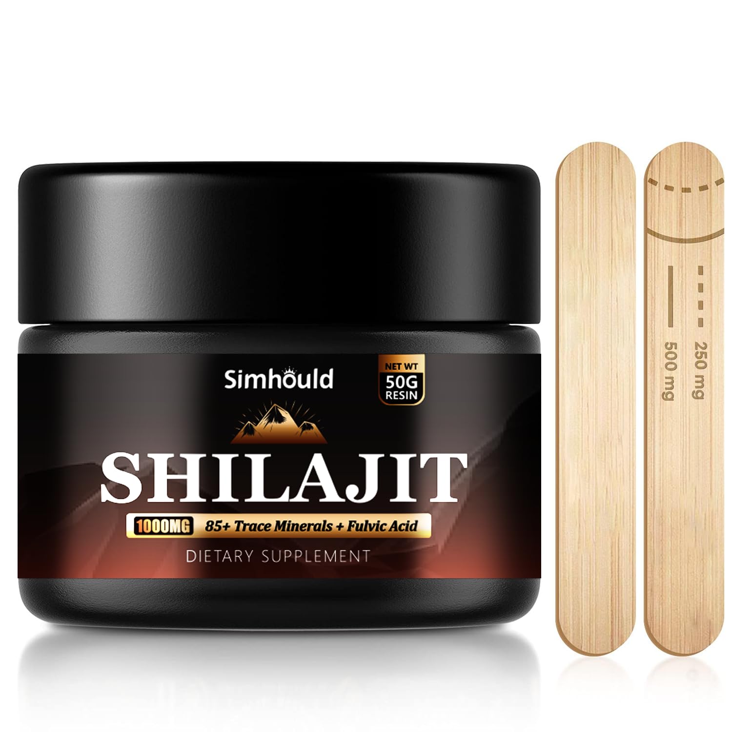 Photo 1 of 1Pack 1000MG Pure Himalayan Shilajit Resin, with 85+ Trace Minerals,fulvic Acid, Digestive and Immune Supplement, Supports Focus and Energy, High Potency for Men & Women,Vegan, Non-GMO