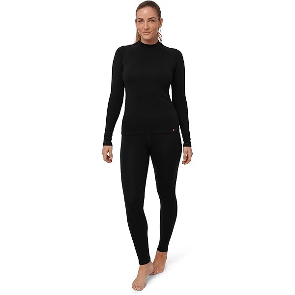 DANISH ENDURANCE Merino Wool Base Layer Set Women, Top and Bottom