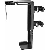 VIVO Black Clamp-on Desk Leg PC Mount, MOUNT-PC01C | 3.5-7.8 in Wide Adjustable Computer Mount, Under Desk CPU Case Machine Holder with Tool-Free Installation, Holds 22 lbs