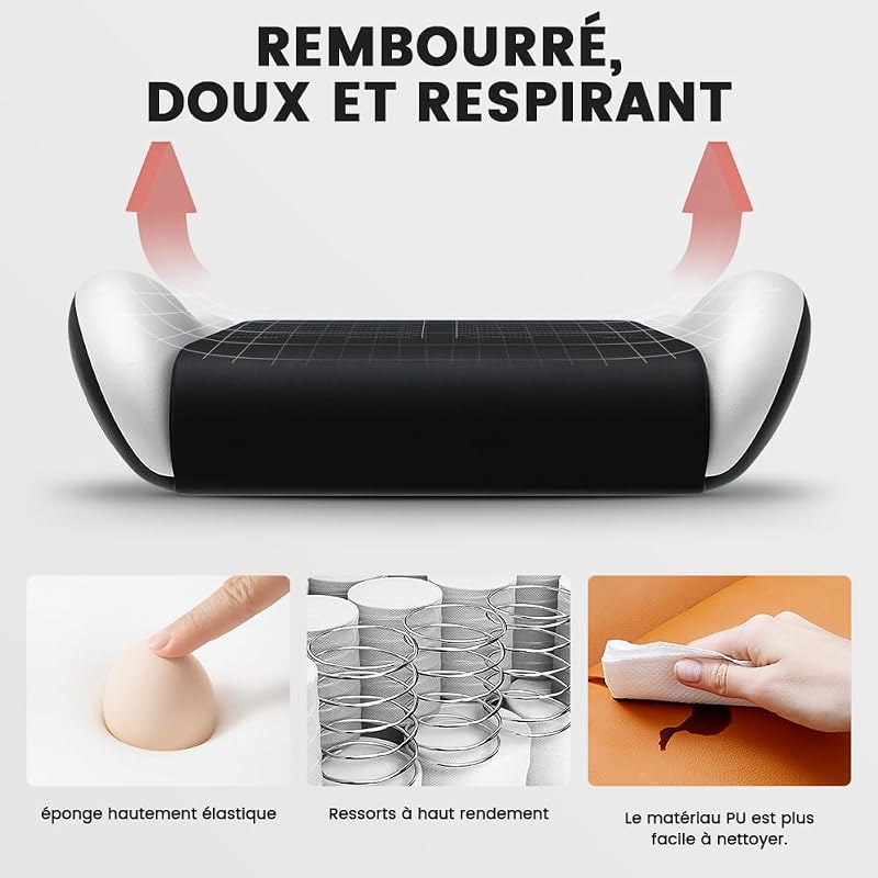 Chaise de Gaming Ergonomique en Cuir synthétique avec Appui-tête et Soutien Lombaire - Jusqu'à 150 kg — photo 5 sur 8