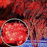 Autolizer 200 LED RED Fairy String Lights Lamp for Xmas Tree Holiday Wedding Party Decoration Halloween Showcase Displays Restaurant or Bar and Home Garden - Control up to 8 modes
