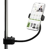 Mic Stand Phone Holder,11.81" Long Flexible Gooseneck Arm | 360&deg;Adjustable Phone Holder for Microphone Stand, Phone Music Stand Holder for iPhone, Samsung Galaxy and more