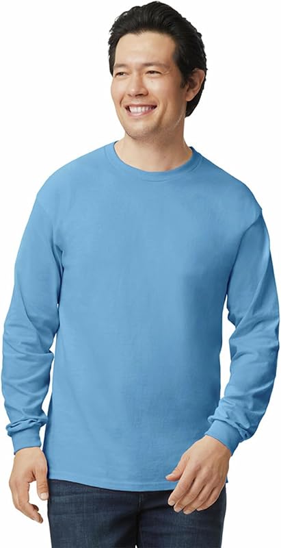 Camiseta de Manga Larga de algodón para Hombre (Paquete de 2), Carolina Blue (3 Unidades), XL