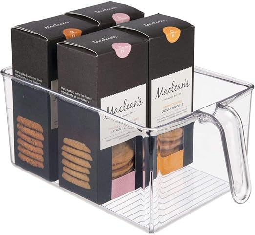 mDesign Caja de almacenamiento de plástico – Ideal para el almacenaje