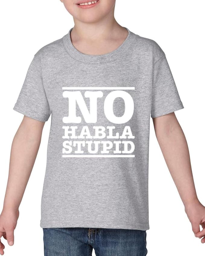 ARTIX No Habla Stupid Hate Spanish Toddler Kids TShirt Tee Clothing 5T Sport Grey