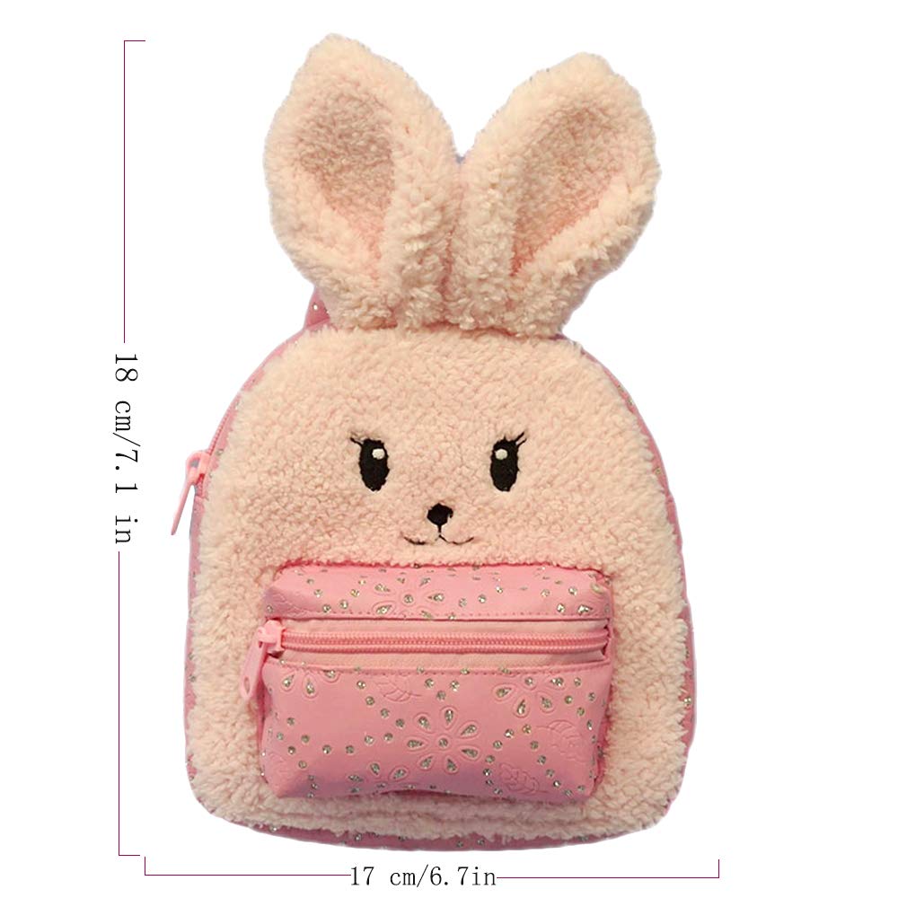 DORE Stuffed Animals Backpack Bag Toy Plush Rabbit Schoolbag for Kids,Pink