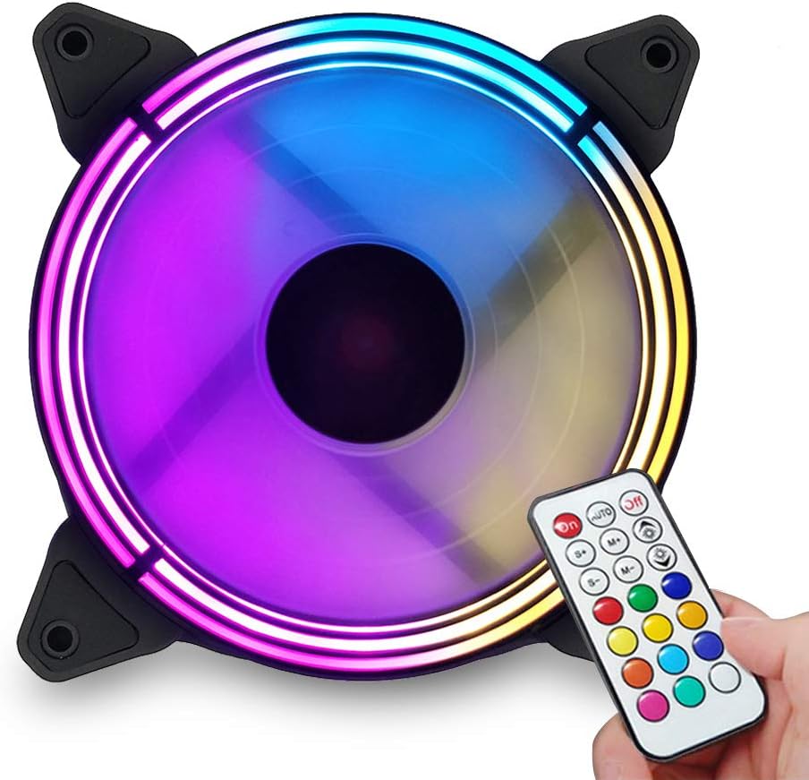 RGB Case Fans 120mm, Interactive Quiet Edition High Airflow Speed Controllable Dual