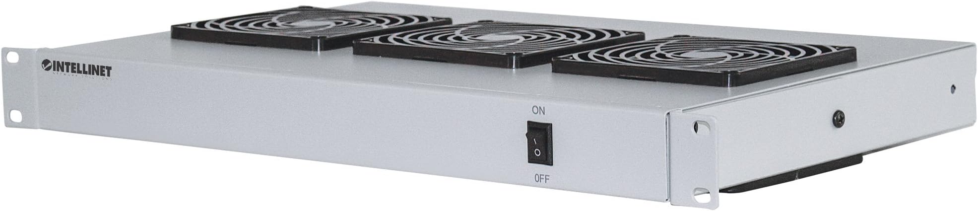 Intellinet 712378 3-Fan Ventilation Unit for 19" Racks, 1U, Grey