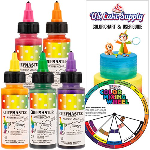 Chefmaster by us cake supply 2.3-ounce neon airbrush cake food co…