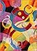 Bubble Bright Multi Circles Yellow Blue Red Abstract Geometric Lines Area Rug 3x5 (3'3