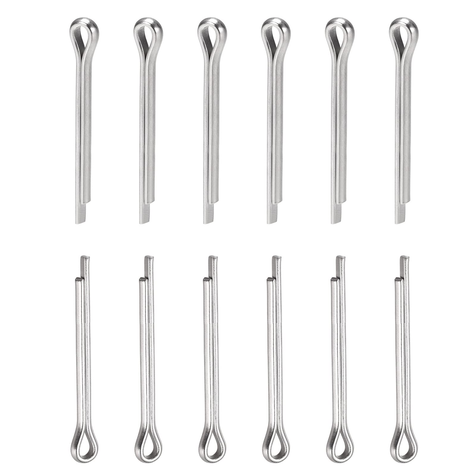 DTGN 4mm x 35mm (DxL) Cotter Clip Pins - 15Pack - Good for Machinery - 304 Stainless Steel Hairpin Fasteners - Silver