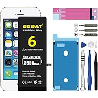 BEBAT Replacement for iPhone 6 Battery, 3500mAh High Capacity Li-ion Polymer Replacement Battery for Model A1586, A1589, A154