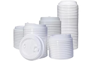 TreeMVI-100 Count Thickened Coffee Cup lids 10oz, 12oz, 16oz,20ounce Paper Cups Hot Cold Drinking Cup Lids White Disposable plastic Cup Lids