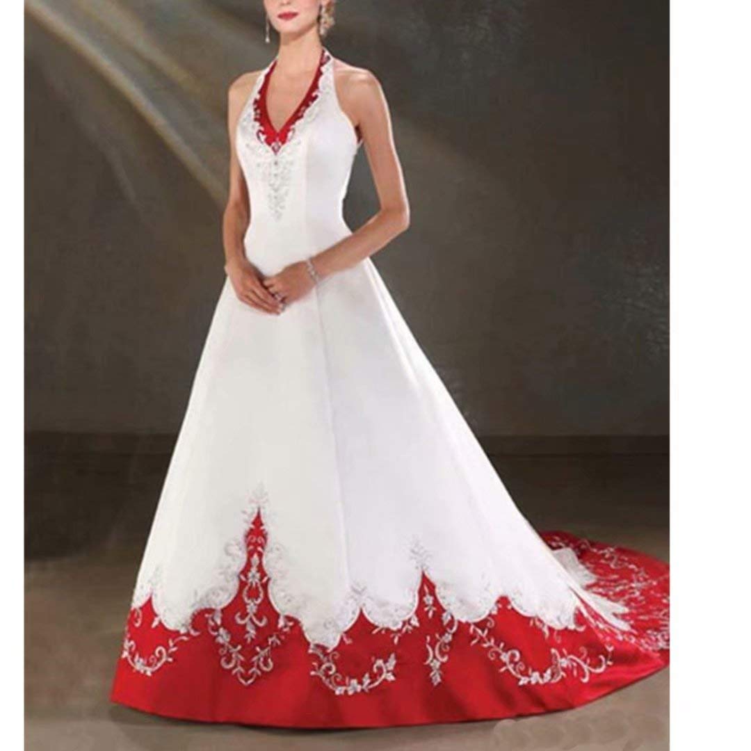red bride gown