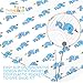 One Premium, Soft & Cozy Muslin Cotton Fitted Baby Crib Sheet. Cute Blue Prints For Boys, Infants, Toddlers Christmas, Baby Shower Gifts. Premium Machine Washable & Dryer Friendly Sheets.