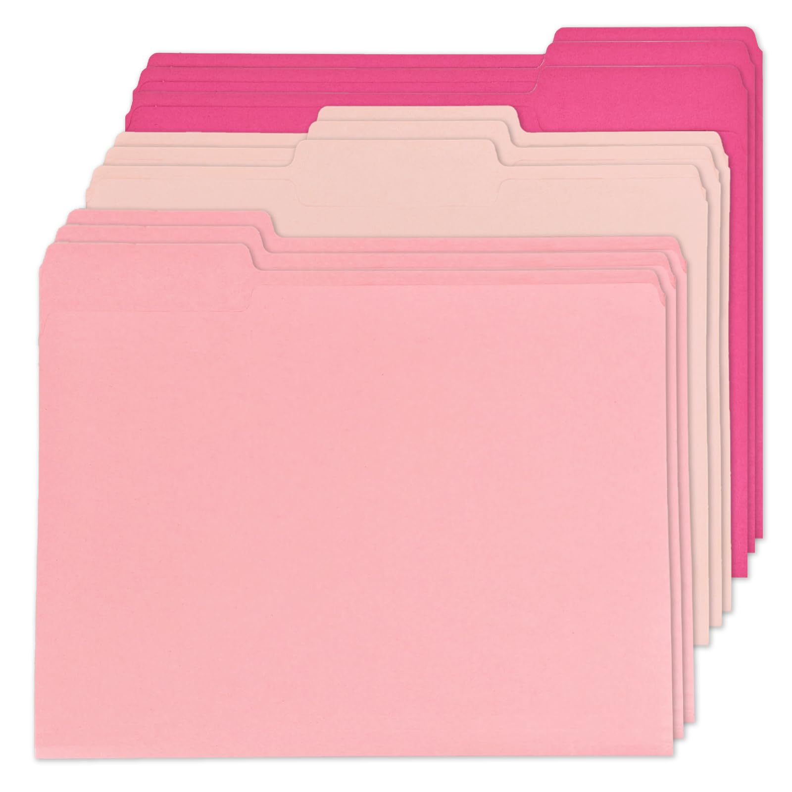Photo 1 of 12Pcs Pink File Folders Letter Size Colored Manilla File Folders with 1/3-cut Tabs Decorative File Pockets for Office School Business Home Organizer(12, Pink Series)