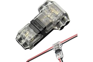 REDGOOSE 10PCS T Tap Wire Connectors,2 Pin 2 Way 24-18AWG Quick Solderless Wire Splice Terminal for Motorcycle, Scooter, Car, Truck, Boats and Lighting