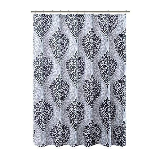 Comfort Spaces Coco Bathroom Shower Curtain Printed Da Pattern Modern Cute Microfiber Fabric Bath Curtains, 72"x72", Black (CS70-0682)