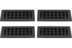 Live & Love Home Black Geometry Pattern Floor Vent Registers - 1.8mm Thick Solid Black Powder Coated Metal, Stylish, Durable-