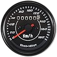 DKMOTORK 0052 Universal Mini Motorcycle Speedometer Odometer Gauges Aluminum 60MM/2.56IN for Honda Yamaha Suzuki Kawasaki Black