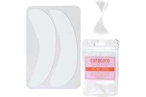 Curacoro Reusable Eye Pads, Silicone Under Eye Patches Lash Lift Cover Eyelash Extension | Soft Pads for Sensitive Skin during Eyelash Perm Lamination & Lash Extensions Remover (White, Style 1)