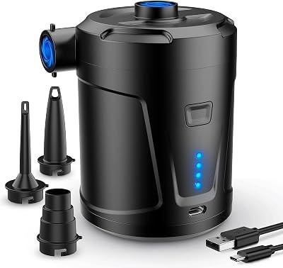 SUPPOU Electric Air Pump 5200mAh Portable USB Rechargeable 4 Nozzles