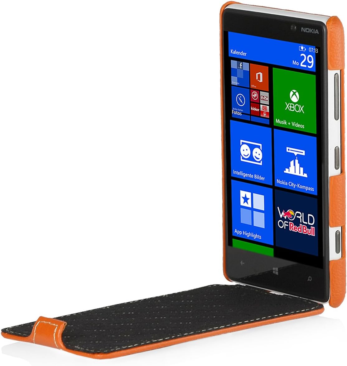 StilGut Ultraslim Case made of leather for Nokia Lumia 820 - Orange - Image 3