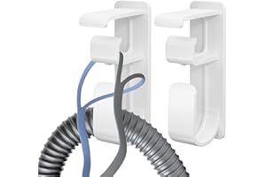 AkioPey 2PCS CPAP Hose Holder - CPAP Mask Hook with Anti-Unhook Feature Hose Organizer Use CPAP Supplies and CPAP Machine to Help You Sleep Better with 4 Picture Hanging Strips