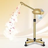 Facial Steamer Professional with More Steam for Deep Cleansing and Hydration, Steamer for Facial with Time Setting, Face Steamer Adjustable Height for Beauty, Spa and Home Use, Gold
