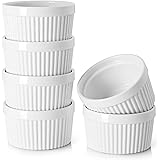 DOWAN 8 oz Ramekins - Ramekins for Creme Brulee Porcelain Ramekins Oven Safe, Classic Style Ramekins for Baking Souffle Ramek